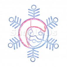 Фигура "Снежинка с Дедом Морозом" размер 107*95см, 14м дюралайт NEON-NIGHT