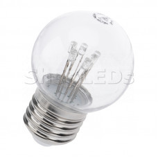 Лампа шар e27 6 LED ∅45мм - зеленая, прозрачная колба, эффект лампы накаливания